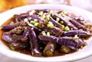 Tan Flavour match: Stewed eggplant with minced pork in garlic chili sauce 魚香茄子